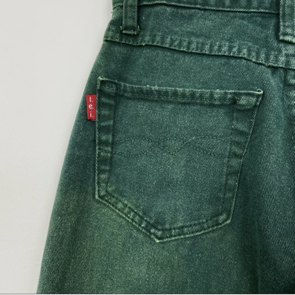 Rare 90s Vintage Lei Forest Green high waisted Jeans - Picture 6 of 9